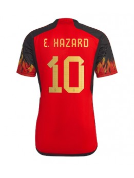 Belgien Eden Hazard #10 Replika Hemmakläder VM 2022 Kortärmad